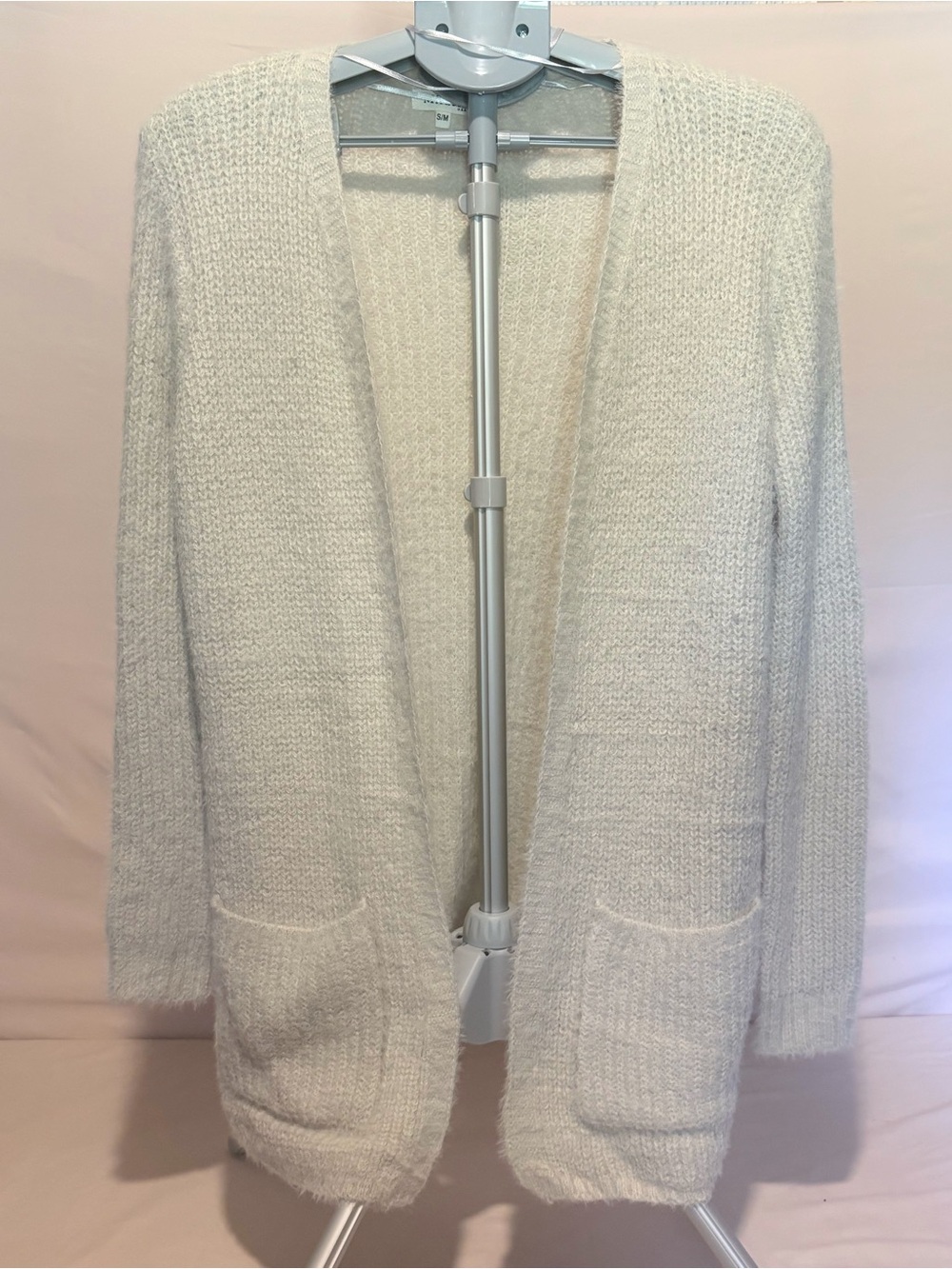 Miracle Cream Open-Front Soft Knit Cardigan w/Pockets - Sz S/M